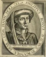 Picture 16 of 137 from Historie der Nieder-landscher ende haerder Naburen oorlogen : ende geschiedenissen tot den iare MVICXII, nu de laestemael bij hem voor syme todtmerckelijck verbetert en in, XXXII boecken voltzocken is mede' hier by gevoegt des autheurs leven [by Simeon Ruytinck] verryckt benessens de Land-Caerte met by na hondert correcte Conterfeijtsels vande voor treflijcste Personagien in dese Historie verhaelt. Alle cierlijck na d'leven ghedaen ende in Coperen platen gesteken ; gedruckt int Yaer ons Heeren MDCXXXVI (1636), leaf 32