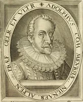 Picture 87 of 137 from Historie der Nieder-landscher ende haerder Naburen oorlogen : ende geschiedenissen tot den iare MVICXII, nu de laestemael bij hem voor syme todtmerckelijck verbetert en in, XXXII boecken voltzocken is mede' hier by gevoegt des autheurs leven [by Simeon Ruytinck] verryckt benessens de Land-Caerte met by na hondert correcte Conterfeijtsels vande voor treflijcste Personagien in dese Historie verhaelt. Alle cierlijck na d'leven ghedaen ende in Coperen platen gesteken ; gedruckt int Yaer ons Heeren MDCXXXVI (1636), leaf 614