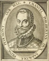 Picture 25 of 137 from Historie der Nieder-landscher ende haerder Naburen oorlogen : ende geschiedenissen tot den iare MVICXII, nu de laestemael bij hem voor syme todtmerckelijck verbetert en in, XXXII boecken voltzocken is mede' hier by gevoegt des autheurs leven [by Simeon Ruytinck] verryckt benessens de Land-Caerte met by na hondert correcte Conterfeijtsels vande voor treflijcste Personagien in dese Historie verhaelt. Alle cierlijck na d'leven ghedaen ende in Coperen platen gesteken ; gedruckt int Yaer ons Heeren MDCXXXVI (1636), leaf 63