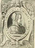 An illustration from Historie der Nieder-landscher ende haerder Naburen oorlogen : ende geschiedenissen tot den iare MVICXII, nu de laestemael bij hem voor syme todtmerckelijck verbetert en in, XXXII boecken voltzocken is mede' hier by gevoegt des autheurs leven [by Simeon Ruytinck] verryckt benessens de Land-Caerte met by na hondert correcte Conterfeijtsels vande voor treflijcste Personagien in dese Historie verhaelt. Alle cierlijck na d'leven ghedaen ende in Coperen platen gesteken ; gedruckt int Yaer ons Heeren MDCXXXVI (1636)