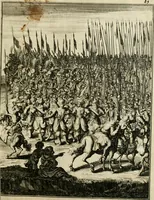 An illustration from Historie der Sevarambes, : volkeren die een gedeelte van het darde vast-land bewoonwn, gemeenlijk Zuid-land genaamd; : behelzende een naauwkeurig verhaal van de regering, zeden, godtsdienst, en taal, dezer tot noch toe aan de volkeren van Europa onbekende natie (1682)