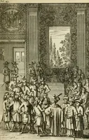 Picture 8 of 24 from Historie der Sevarambes, : volkeren die een gedeelte van het darde vast-land bewoonwn, gemeenlijk Zuid-land genaamd; : behelzende een naauwkeurig verhaal van de regering, zeden, godtsdienst, en taal, dezer tot noch toe aan de volkeren van Europa onbekende natie (1682), leaf 66