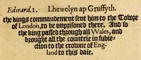 An illustration from The historie of Cambria, now called Wales: : a part of the most famous yland of Brytaine, written in the Brytish language aboue two hundreth yeares past: (1584)