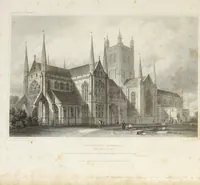 An illustration from The history and antiquities of the cathedral church of Worcester: illustrated by a series of engravings of views, elevations, plans, and details of that edifice: including an architectural description of the church; and biographical anecdotes of the bishops and of other eminent persons connected with the cathedral (1836)