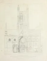 An illustration from The history and antiquities of the cathedral church of Worcester: illustrated by a series of engravings of views, elevations, plans, and details of that edifice: including an architectural description of the church; and biographical anecdotes of the bishops and of other eminent persons connected with the cathedral (1836)