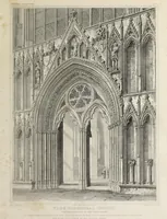 An illustration from The history and antiquities of the metropolitical church of York : illustrated by a series of engravings of views, elevations, plans and details of the architecture of that edifice : with biographical anecdotes of the archbishops (1836)