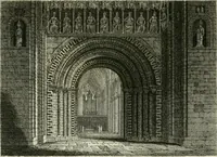 An illustration from History and antiquities of the cathedral churches of Great Britain : illustrated with a series of highly-finished engravings, exhibiting general and particular views, ground plans, and all the architectural features and ornaments in the various styles of building used in our ecclesiastical edifices (1814)