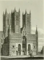 An illustration from History and antiquities of the cathedral churches of Great Britain : illustrated with a series of highly-finished engravings, exhibiting general and particular views, ground plans, and all the architectural features and ornaments in the various styles of building used in our ecclesiastical edifices (1814)