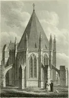 An illustration from History and antiquities of the cathedral churches of Great Britain : illustrated with a series of highly-finished engravings, exhibiting general and particular views, ground plans, and all the architectural features and ornaments in the various styles of building used in our ecclesiastical edifices (1814)