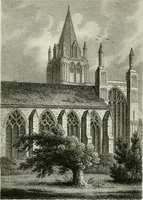 An illustration from History and antiquities of the cathedral churches of Great Britain : illustrated with a series of highly-finished engravings, exhibiting general and particular views, ground plans, and all the architectural features and ornaments in the various styles of building used in our ecclesiastical edifices (1814)