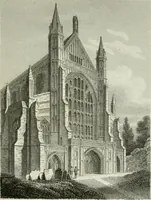 An illustration from History and antiquities of the cathedral churches of Great Britain : illustrated with a series of highly-finished engravings, exhibiting general and particular views, ground plans, and all the architectural features and ornaments in the various styles of building used in our ecclesiastical edifices (1814)
