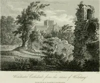 An illustration from History and antiquities of the cathedral churches of Great Britain : illustrated with a series of highly-finished engravings, exhibiting general and particular views, ground plans, and all the architectural features and ornaments in the various styles of building used in our ecclesiastical edifices (1814)