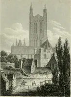 An illustration from History and antiquities of the cathedral churches of Great Britain : illustrated with a series of highly-finished engravings, exhibiting general and particular views, ground plans, and all the architectural features and ornaments in the various styles of building used in our ecclesiastical edifices (1814)