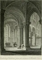 An illustration from History and antiquities of the cathedral churches of Great Britain : illustrated with a series of highly-finished engravings, exhibiting general and particular views, ground plans, and all the architectural features and ornaments in the various styles of building used in our ecclesiastical edifices (1814)