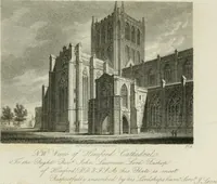 An illustration from History and antiquities of the cathedral churches of Great Britain : illustrated with a series of highly-finished engravings, exhibiting general and particular views, ground plans, and all the architectural features and ornaments in the various styles of building used in our ecclesiastical edifices (1814)