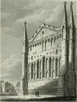 An illustration from History and antiquities of the cathedral churches of Great Britain : illustrated with a series of highly-finished engravings, exhibiting general and particular views, ground plans, and all the architectural features and ornaments in the various styles of building used in our ecclesiastical edifices (1814)