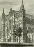 An illustration from History and antiquities of the cathedral churches of Great Britain : illustrated with a series of highly-finished engravings, exhibiting general and particular views, ground plans, and all the architectural features and ornaments in the various styles of building used in our ecclesiastical edifices (1814)