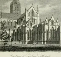 An illustration from History and antiquities of the cathedral churches of Great Britain : illustrated with a series of highly-finished engravings, exhibiting general and particular views, ground plans, and all the architectural features and ornaments in the various styles of building used in our ecclesiastical edifices (1814)
