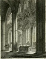 An illustration from History and antiquities of the cathedral churches of Great Britain : illustrated with a series of highly-finished engravings, exhibiting general and particular views, ground plans, and all the architectural features and ornaments in the various styles of building used in our ecclesiastical edifices (1814)