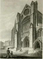 An illustration from History and antiquities of the cathedral churches of Great Britain : illustrated with a series of highly-finished engravings, exhibiting general and particular views, ground plans, and all the architectural features and ornaments in the various styles of building used in our ecclesiastical edifices (1814)