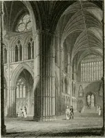 An illustration from History and antiquities of the cathedral churches of Great Britain : illustrated with a series of highly-finished engravings, exhibiting general and particular views, ground plans, and all the architectural features and ornaments in the various styles of building used in our ecclesiastical edifices (1814)