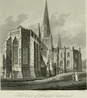 An illustration from History and antiquities of the cathedral churches of Great Britain : illustrated with a series of highly-finished engravings, exhibiting general and particular views, ground plans, and all the architectural features and ornaments in the various styles of building used in our ecclesiastical edifices (1814)