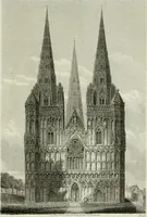 An illustration from History and antiquities of the cathedral churches of Great Britain : illustrated with a series of highly-finished engravings, exhibiting general and particular views, ground plans, and all the architectural features and ornaments in the various styles of building used in our ecclesiastical edifices (1814)