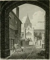 An illustration from History and antiquities of the cathedral churches of Great Britain : illustrated with a series of highly-finished engravings, exhibiting general and particular views, ground plans, and all the architectural features and ornaments in the various styles of building used in our ecclesiastical edifices (1814)