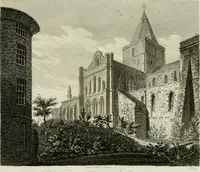 An illustration from History and antiquities of the cathedral churches of Great Britain : illustrated with a series of highly-finished engravings, exhibiting general and particular views, ground plans, and all the architectural features and ornaments in the various styles of building used in our ecclesiastical edifices (1814)