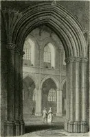 An illustration from History and antiquities of the cathedral churches of Great Britain : illustrated with a series of highly-finished engravings, exhibiting general and particular views, ground plans, and all the architectural features and ornaments in the various styles of building used in our ecclesiastical edifices (1814)
