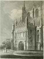 An illustration from History and antiquities of the cathedral churches of Great Britain : illustrated with a series of highly-finished engravings, exhibiting general and particular views, ground plans, and all the architectural features and ornaments in the various styles of building used in our ecclesiastical edifices (1814)