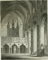 An illustration from History and antiquities of the cathedral churches of Great Britain : illustrated with a series of highly-finished engravings, exhibiting general and particular views, ground plans, and all the architectural features and ornaments in the various styles of building used in our ecclesiastical edifices (1814)