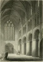 An illustration from History and antiquities of the cathedral churches of Great Britain : illustrated with a series of highly-finished engravings, exhibiting general and particular views, ground plans, and all the architectural features and ornaments in the various styles of building used in our ecclesiastical edifices (1814)