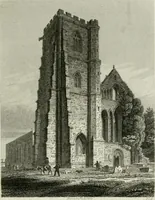 An illustration from History and antiquities of the cathedral churches of Great Britain : illustrated with a series of highly-finished engravings, exhibiting general and particular views, ground plans, and all the architectural features and ornaments in the various styles of building used in our ecclesiastical edifices (1814)