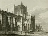 An illustration from History and antiquities of the cathedral churches of Great Britain : illustrated with a series of highly-finished engravings, exhibiting general and particular views, ground plans, and all the architectural features and ornaments in the various styles of building used in our ecclesiastical edifices (1814)