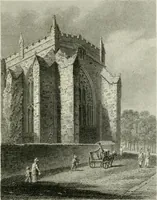 An illustration from History and antiquities of the cathedral churches of Great Britain : illustrated with a series of highly-finished engravings, exhibiting general and particular views, ground plans, and all the architectural features and ornaments in the various styles of building used in our ecclesiastical edifices (1814)