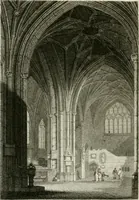 An illustration from History and antiquities of the cathedral churches of Great Britain : illustrated with a series of highly-finished engravings, exhibiting general and particular views, ground plans, and all the architectural features and ornaments in the various styles of building used in our ecclesiastical edifices (1814)