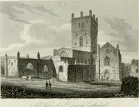 An illustration from History and antiquities of the cathedral churches of Great Britain : illustrated with a series of highly-finished engravings, exhibiting general and particular views, ground plans, and all the architectural features and ornaments in the various styles of building used in our ecclesiastical edifices (1814)
