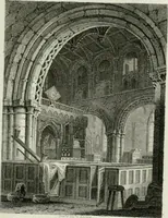 An illustration from History and antiquities of the cathedral churches of Great Britain : illustrated with a series of highly-finished engravings, exhibiting general and particular views, ground plans, and all the architectural features and ornaments in the various styles of building used in our ecclesiastical edifices (1814)