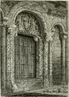 An illustration from History and antiquities of the cathedral churches of Great Britain : illustrated with a series of highly-finished engravings, exhibiting general and particular views, ground plans, and all the architectural features and ornaments in the various styles of building used in our ecclesiastical edifices (1814)