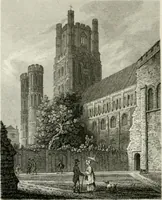 An illustration from History and antiquities of the cathedral churches of Great Britain : illustrated with a series of highly-finished engravings, exhibiting general and particular views, ground plans, and all the architectural features and ornaments in the various styles of building used in our ecclesiastical edifices (1814)