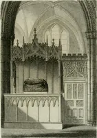 An illustration from History and antiquities of the cathedral churches of Great Britain : illustrated with a series of highly-finished engravings, exhibiting general and particular views, ground plans, and all the architectural features and ornaments in the various styles of building used in our ecclesiastical edifices (1814)