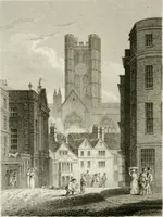 An illustration from History and antiquities of the cathedral churches of Great Britain : illustrated with a series of highly-finished engravings, exhibiting general and particular views, ground plans, and all the architectural features and ornaments in the various styles of building used in our ecclesiastical edifices (1814)