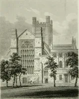 An illustration from History and antiquities of the cathedral churches of Great Britain : illustrated with a series of highly-finished engravings, exhibiting general and particular views, ground plans, and all the architectural features and ornaments in the various styles of building used in our ecclesiastical edifices (1814)