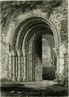 An illustration from History and antiquities of the cathedral churches of Great Britain : illustrated with a series of highly-finished engravings, exhibiting general and particular views, ground plans, and all the architectural features and ornaments in the various styles of building used in our ecclesiastical edifices (1814)