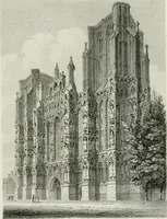 An illustration from History and antiquities of the cathedral churches of Great Britain : illustrated with a series of highly-finished engravings, exhibiting general and particular views, ground plans, and all the architectural features and ornaments in the various styles of building used in our ecclesiastical edifices (1814)