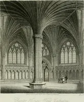 An illustration from History and antiquities of the cathedral churches of Great Britain : illustrated with a series of highly-finished engravings, exhibiting general and particular views, ground plans, and all the architectural features and ornaments in the various styles of building used in our ecclesiastical edifices (1814)