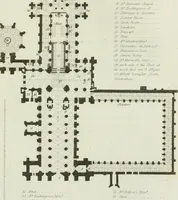 An illustration from History and antiquities of the cathedral churches of Great Britain : illustrated with a series of highly-finished engravings, exhibiting general and particular views, ground plans, and all the architectural features and ornaments in the various styles of building used in our ecclesiastical edifices (1814)