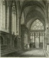 An illustration from History and antiquities of the cathedral churches of Great Britain : illustrated with a series of highly-finished engravings, exhibiting general and particular views, ground plans, and all the architectural features and ornaments in the various styles of building used in our ecclesiastical edifices (1814)