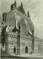 An illustration from History and antiquities of the cathedral churches of Great Britain : illustrated with a series of highly-finished engravings, exhibiting general and particular views, ground plans, and all the architectural features and ornaments in the various styles of building used in our ecclesiastical edifices (1814)